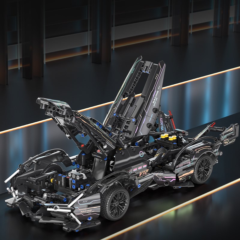 新款兰博基尼V12模型拼装积木遥控跑车益智男孩生日圣诞礼物玩具
