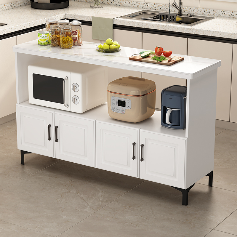 厨房置物架落地微波炉烤箱收纳柜切菜桌备餐桌整体橱柜家用餐边收