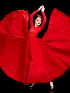 大气开场舞大摆裙演出服装 中国舞蹈服歌伴舞表演服长裙女 灯火里