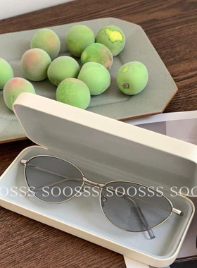 韩系复古银色猫眼墨镜女