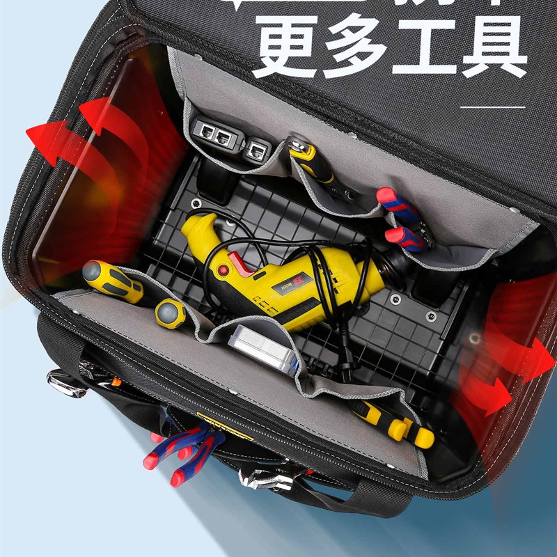 常胜客工具包家具维修帆布多功能大容量耐磨电工带轮拉杆箱工具箱