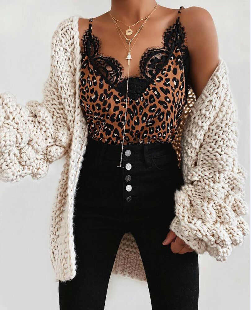 2022Lady Spring Summer Snake Print Lace Sexy Casual Camisole