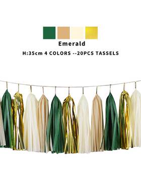 20pcs Multicolor DIY Tissue Paper Tassel Garland Sets Baby S