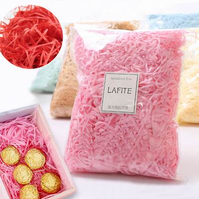 DIY Colorful Shredded Crinkle Paper Raffia Candy Boxes Weddi