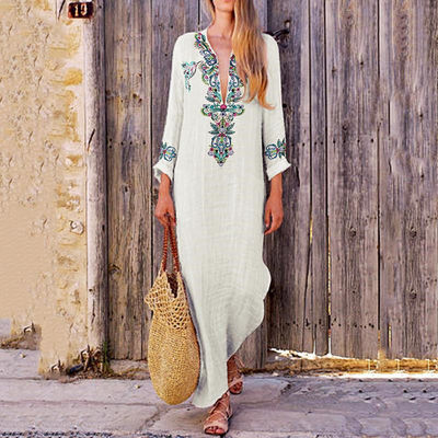 Women Floral Maxi Dress Summer Beach Casual Long Sundress Et