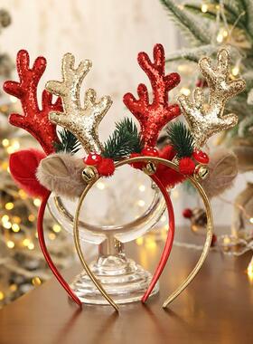 Christmas hair band headwear elk horn bell hair圣诞发带头饰