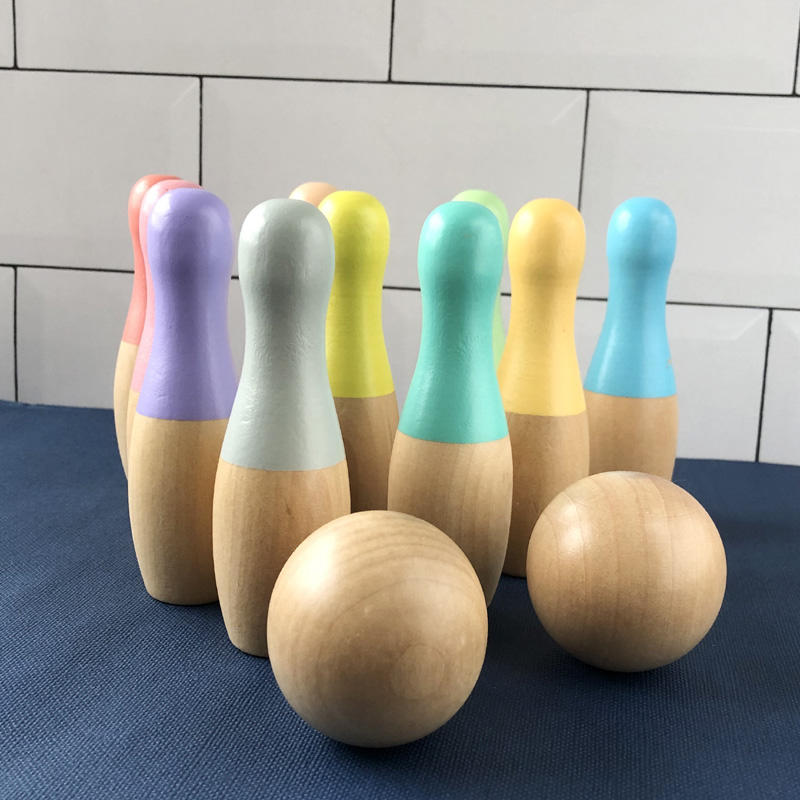 蒙特利全实木亲子保龄球玩具