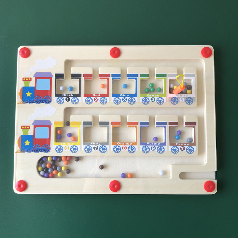 感统训练器材家用墙面游戏磁性颜色分类走珠迷宫忙碌板火车玩具宝