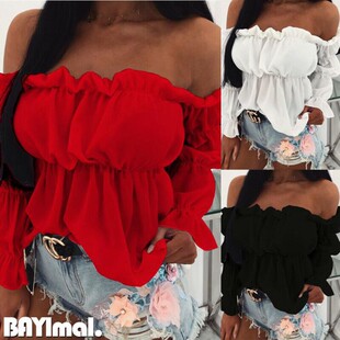 women blouse Sexy shirt tops ladies casual strapless summer