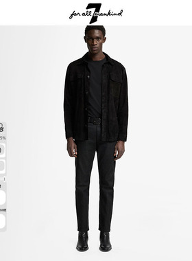 7 For All Mankind2026新款商务通勤修身裤男百搭高端黑色牛仔裤