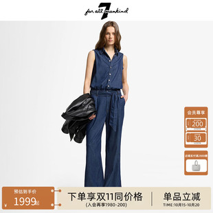 7 For All Mankind 莫代尔弹力舒适宽松阔腿无袖连体牛仔裤女款