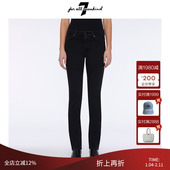 For 黑色水洗修身 All Mankind女秋季 新款 直筒牛仔裤 STRAIGHT