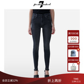 铅笔紧身裤 Mankind女高腰牛仔裤 黑色复古水洗小脚裤 For All