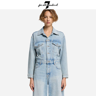 Mankind女25春季 For 牛仔连体裤 工装 新品 All 复古浅蓝水洗衬衫
