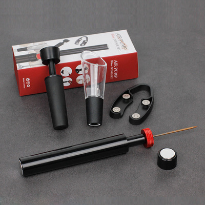 红酒开瓶器磁吸红酒葡萄酒针式气压开瓶器气压开瓶器四件套装