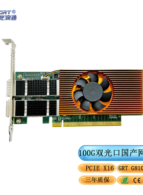 光润通FF-1102E-V3.0 100G国产双光口PCI-E X16 自研G810-2Q芯片网卡
