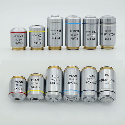定制195型显微镜物镜4X10X20X40X60X100X平场无限远消色差物镜4X|