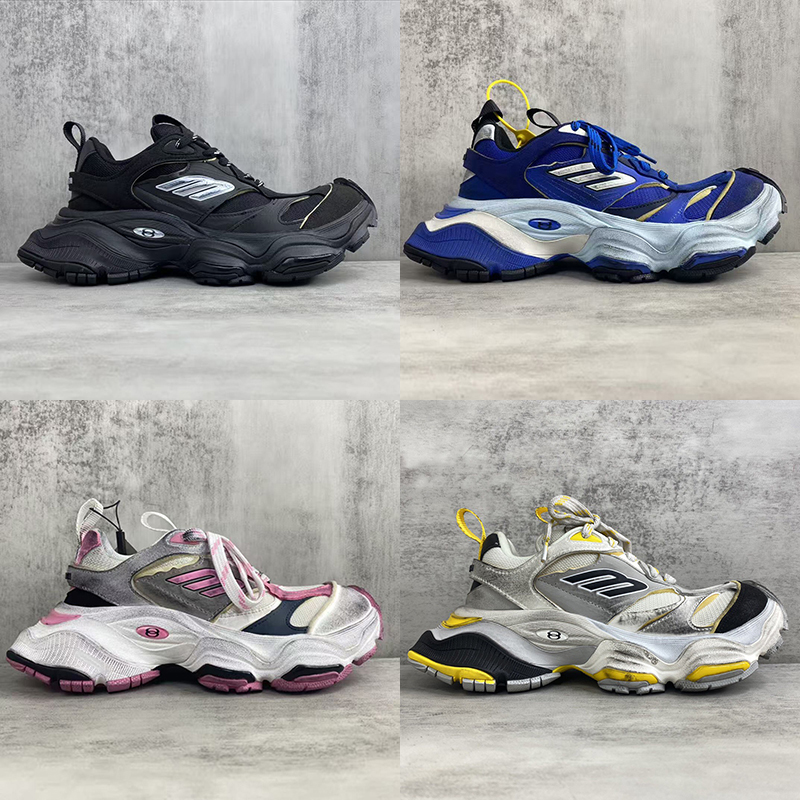 PALEUCIAAA-高定carrgo巴黎10代增高厚底原厂磨具5xl做旧老爹鞋