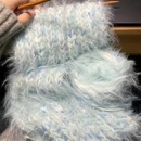 围巾毛线手工diy自制温暖长绒混线编织棒针元 宝送闺蜜男女友围脖