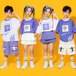 六一儿童啦啦队演出服小学生运动会开幕式 男女童嘻哈街舞潮服 服装