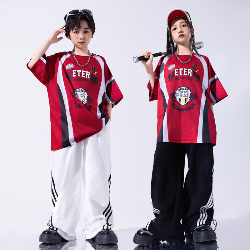 六一儿童街舞服装嘻哈风男童表演服炸街潮服套装童装hiphop演出服