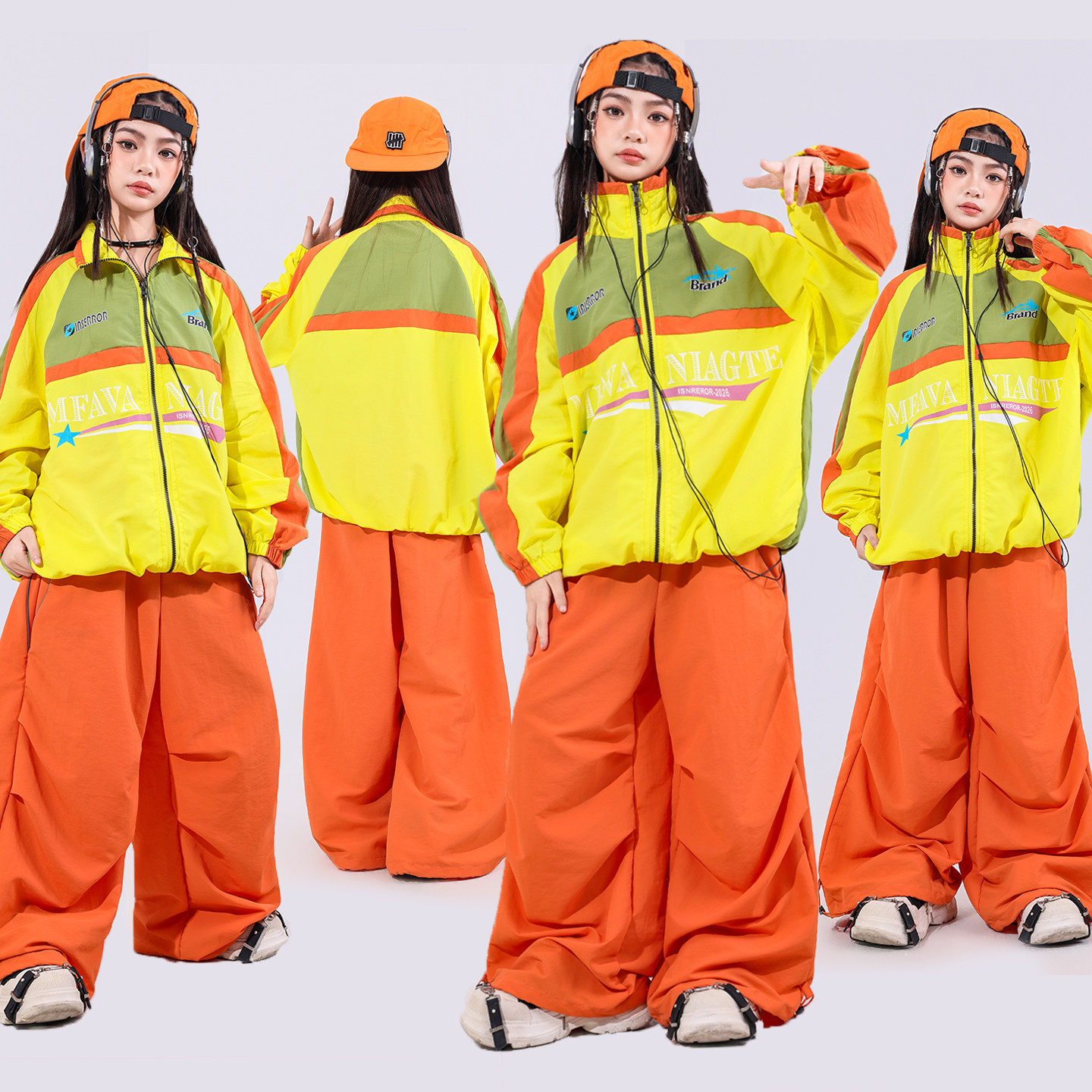 儿童街舞潮服嘻哈童装潮牌男童hiphop套装女童jazz爵士舞演出服装
