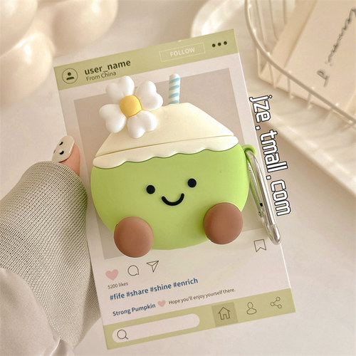 立体可爱花朵椰子表情适用苹果新4代airpods蓝牙无线耳机保护套airpods1/2/3硅胶软壳airpodspro三代男女新款