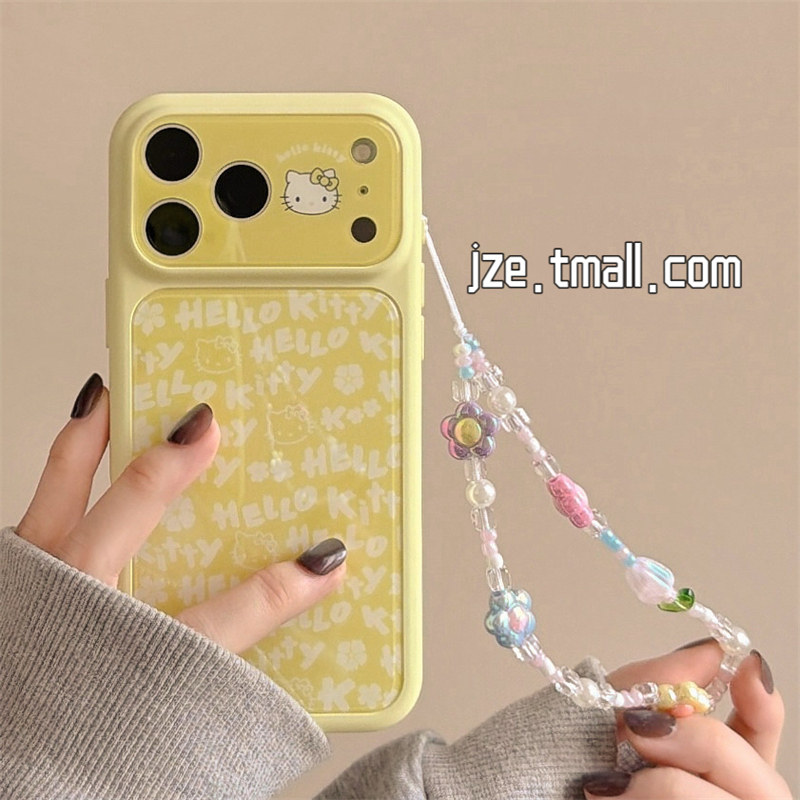 jze 可爱奶黄色英文线条猫咪适用苹果17ProMax手机壳iphone15新款16pro女款17pro超好看14滴胶全包防摔手机套