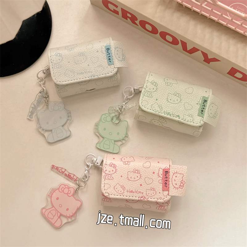 HelloKitty翻盖皮质包适用苹果新3代airpods蓝牙无线耳机保护套airpods1/2硅胶软壳airpodspro二代女新款闺蜜