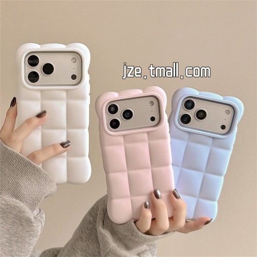 jze简约ins纯色立体云朵壳适用苹果18ProMax手机壳液态硅胶iphone17pro新款16女款17pro超火全包防摔手机套潮