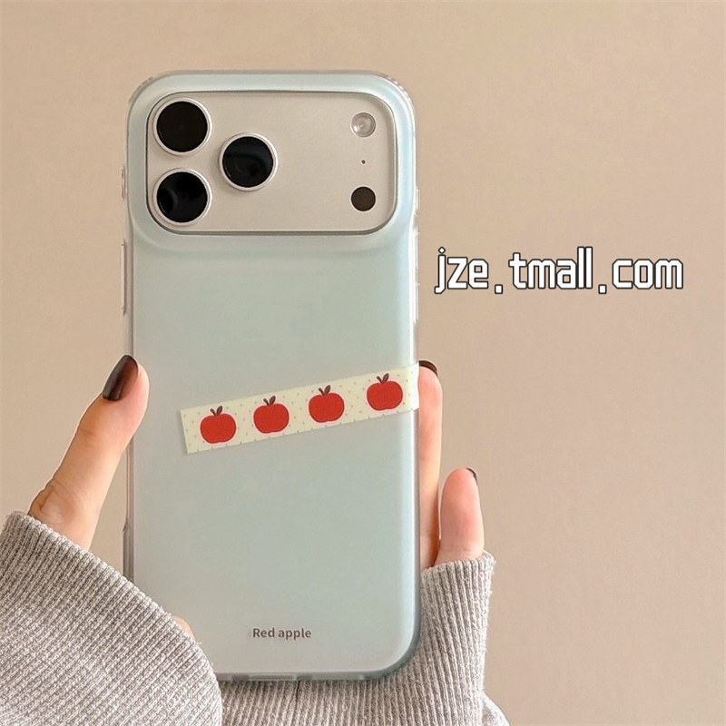 jze小众简约艺术感红苹果ins韩系适用苹果17ProMax手机壳iphone15新款16pro女创意17pro双层14全包防摔手机套