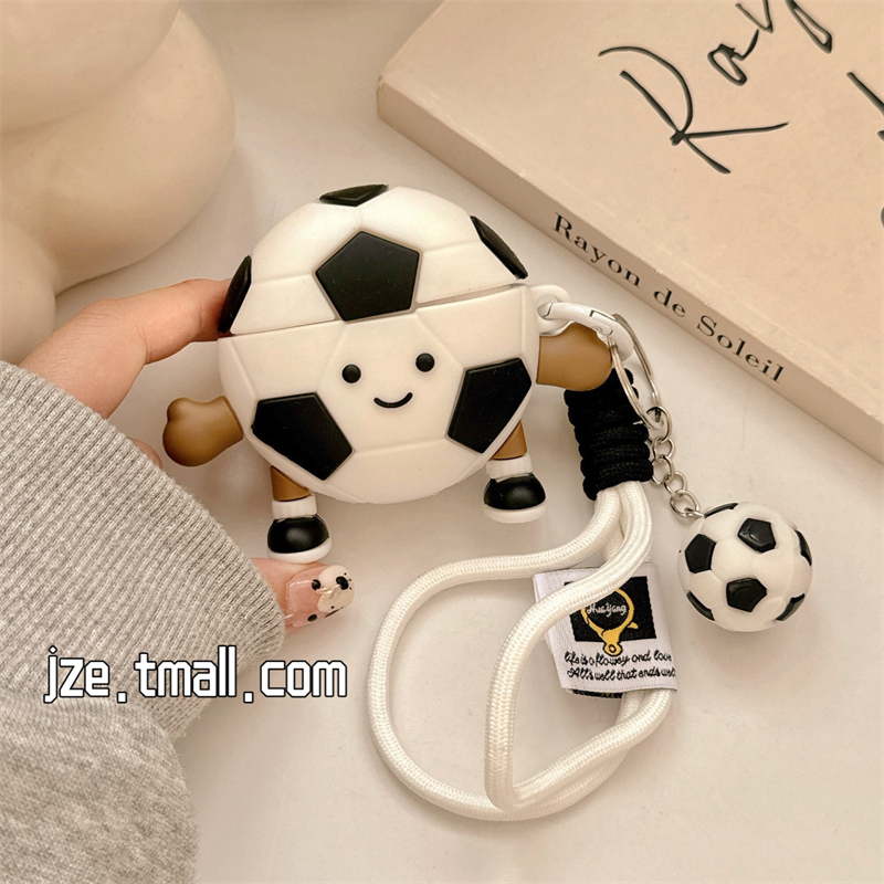 可爱Jellycat足球带挂绳适用苹果新4代airpods蓝牙无线耳机保护套airpods1/2/3硅胶软壳airpodspro三代女新款