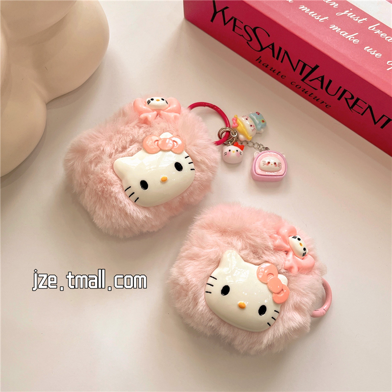 毛绒可爱卡通带吊坠适用苹果新4代airpods耳机套airpods1/2/3代软壳airpodspro盒女新款耳机包二代少女心网红