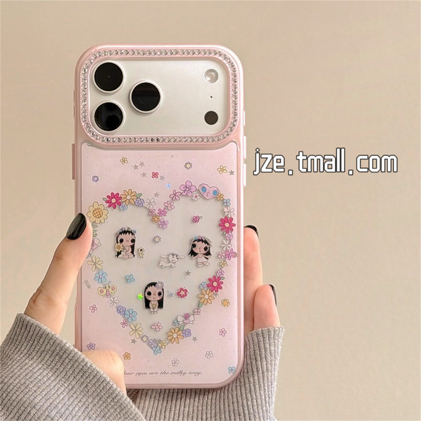 jze 少女心粉色缕空爱心花环小玉适用苹果17ProMax手机壳iphone16pro新款17超好看15pro可爱卡通14防摔手机套