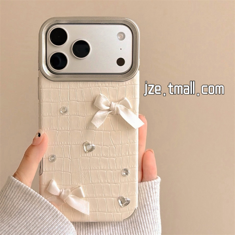 jze韩系ins极简高颜值立体水钻蝴蝶结适用苹果17ProMax手机壳iphone15新款16pro女13气质15pro防摔11保护套14