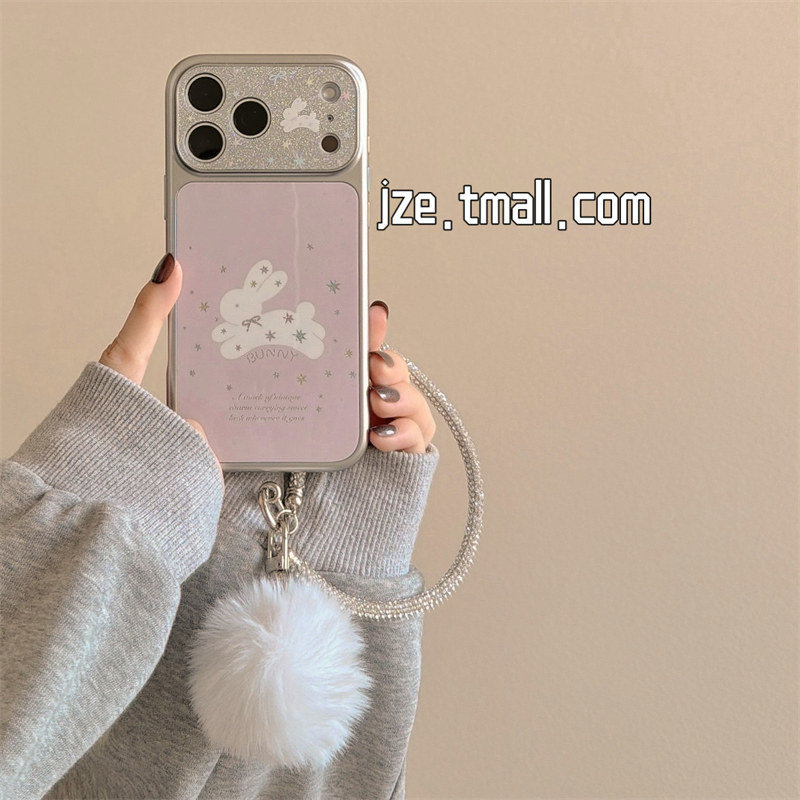 jze韩风ins少女闪粉星星小兔适用苹果17ProMax手机壳iphone15新款16pro毛球挂绳13全包15pro防摔手机套14电镀,3C数码配件,手机保护套/壳,淘宝优惠券,粉丝福利购,淘宝优惠卷
