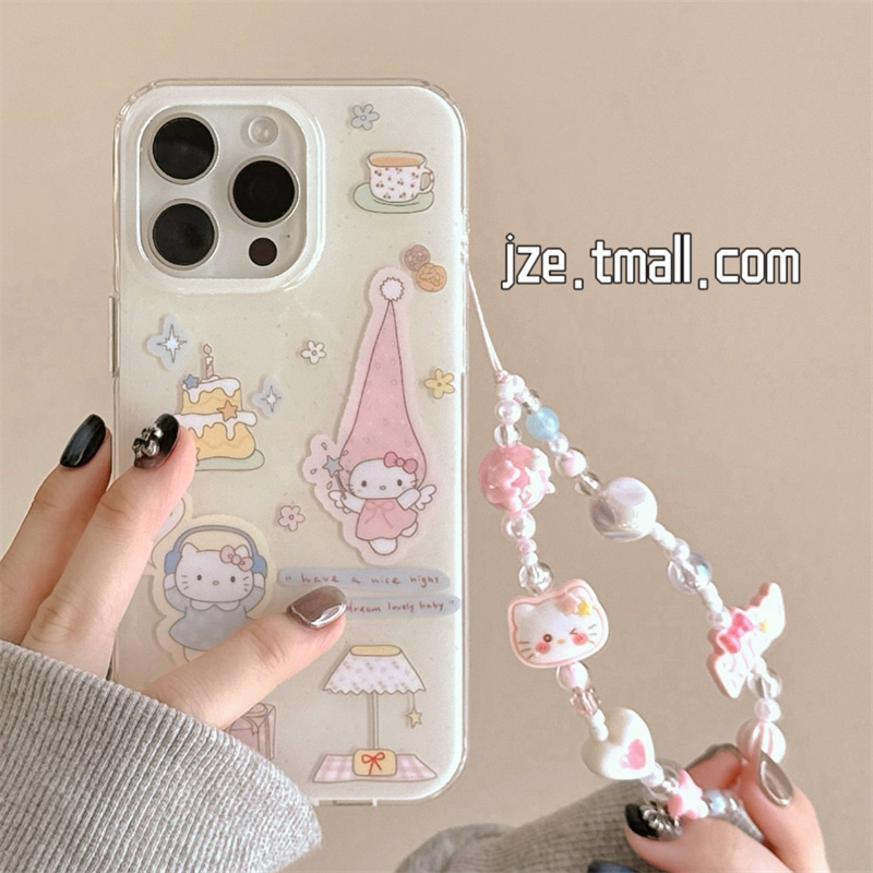 ins少女心可爱HelloKitty卡通适用苹果15手机壳iphone16ProMax新款15promax带链条13超好看16pro全包14保护套