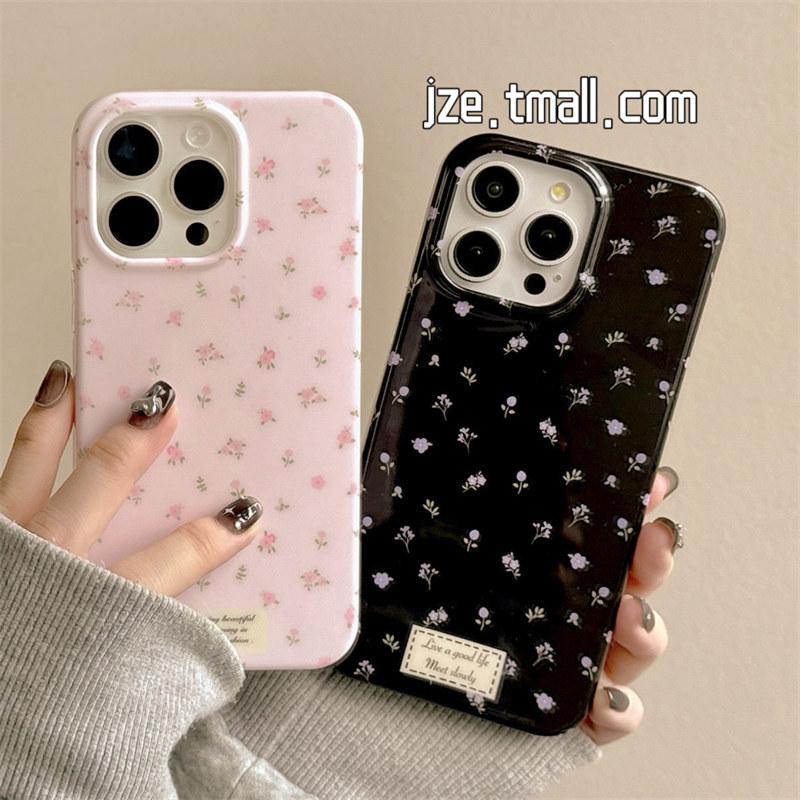 jze 少女心春天粉色碎花适用苹果15手机壳iPhone16ProMax新款17pro防摔13韩风小众12硅胶14pro高级感全包软壳
