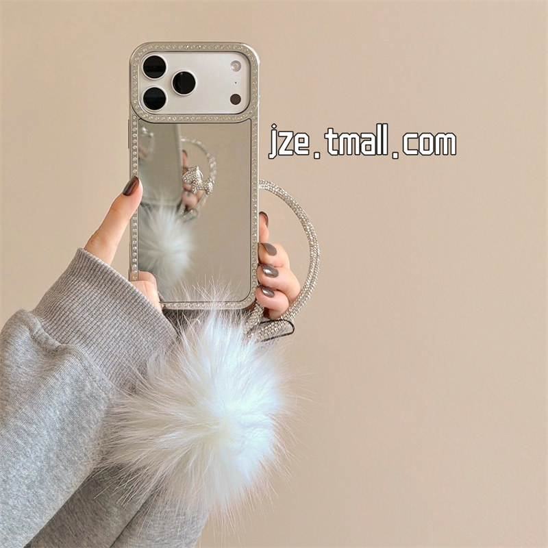 jze 简约高级感镜面闪钻立体小马适用苹果17ProMax手机壳iphone15新款16pro女款超火13全包15pro防摔保护套14