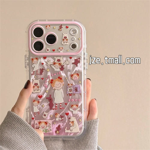 jze 奶油羽纱卡通可爱coco酱女孩适用苹果17ProMax手机壳iphone16pro新款17小众15pro超好看14全包防摔手机套