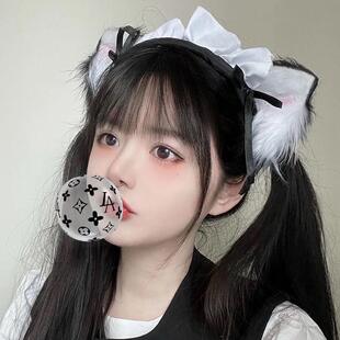 手作黑白洛丽塔发箍女仆头饰日系百搭发饰女仆娘头饰大头围不伤发