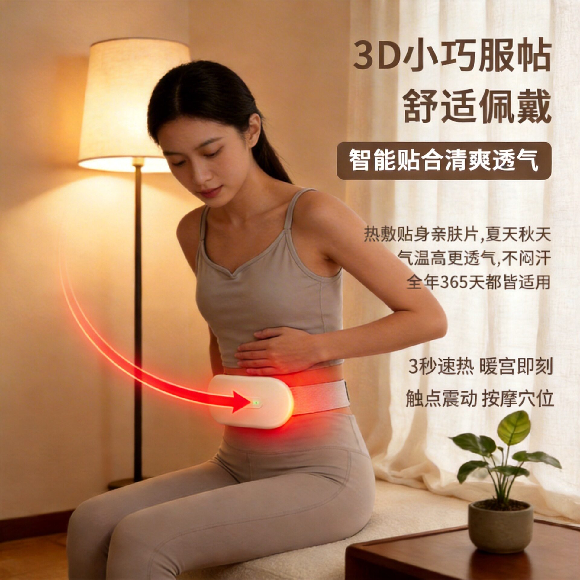 电暖宫宝加热震动按摩腰带