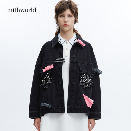 mithworld大熊蜂图案牛仔外套