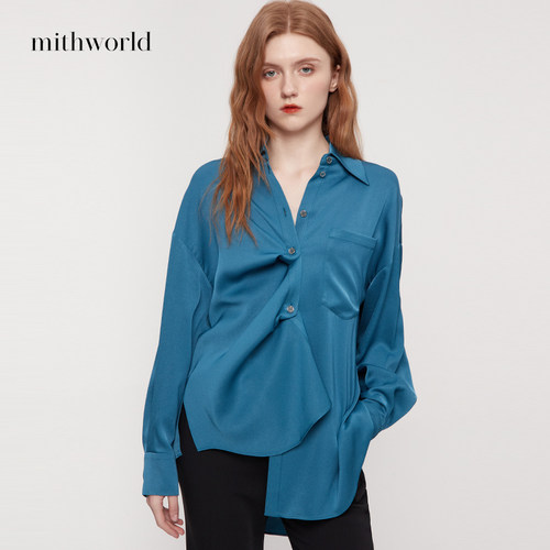 mithworld沵媞宽松廓形缎面衬衫