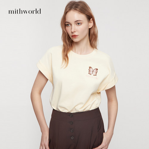 mithworld沵媞原创图案刺绣T恤