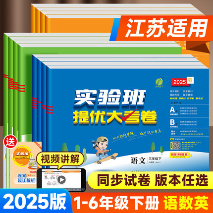 江苏适用2025版实验班提优大考卷一二四三五六年级下册语文人教版数学苏教版英语译林版学霸提优大试卷单元检测期中期末测试卷全套