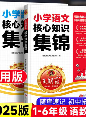 2025版王朝霞小学核心知识集锦三四五六年级语文数学英语小学毕业基础知识大盘点大全小升初升学夺冠知识大集结考点归纳系统总复习