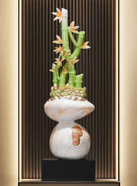 入户玄关节节高升富贵竹壁龛摆件客厅电视柜家居装饰乔迁新居礼物