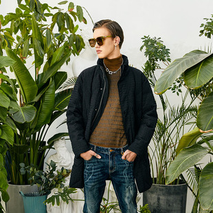 DAVID NAMAN【品质鹅绒】冬新款肌理感中长款轻柔保暖羽绒服外套