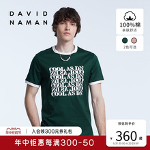 圆领半袖 NAMAN春夏休闲简约纯棉字母印花logo短袖 T恤男夏季 DAVID